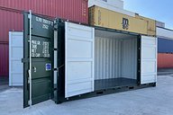20ft High Cube Side Opening Shipping Container All Doors Open