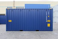 Side View of a Blue 20ft High Cube Tunnel Shipping Container