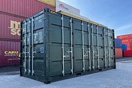 20ft High Cube Side Opening Shipping Container in Green