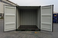 9ft Green Shipping Container Doors Open