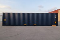 Side Shot of a Blue 40ft High Cube Tunnel Shipping Container