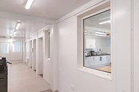 Modular building complex corridor