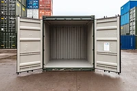 10ft offshore container in green, doors open