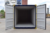 20ft offshore container in blue, doors open