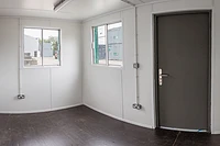 20ft 50/50 office interior, with fitted electrics, windows, and door