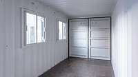 20ft shipping container interior with windows