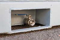 Chemical storage container drainage valve detail