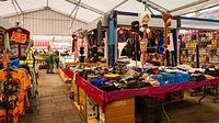 Shipping container market stalls with electrics, selling clothing
