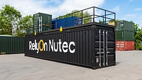 Confined space training unit container with custom paint and roof platform