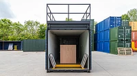 Confined space training unit container with custom interior and hatches