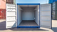 Lifting equipment shipping container unit with hooks and electrics