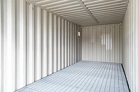 20ft chemical storage container interior showing bund flooring and vents