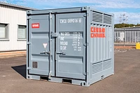 Chemical storage container front