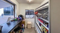 Durham College container shop serving area with counter and fridges