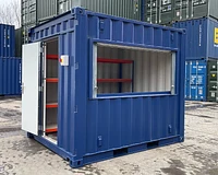 10ft workshop container with a roller shutter fitted