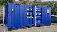 Bespoke chemical storage container with cargo doors in the long side