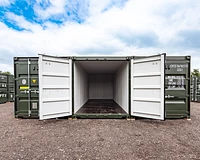 Self storage site using Cleveland Containers 20ft new (one trip) green shipping containers