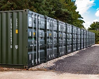 Self storage site using Cleveland Containers 20ft new (one trip) green shipping containers