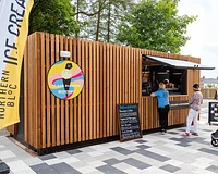 20ft shipping container converted into a catering unit