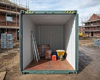 20ft high cube shipping container in a construction setting