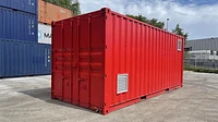 20ft chemical store painted in red