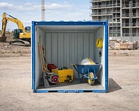 6ft shipping container in a construction setting