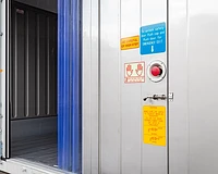 40ft refrigerated container emergency exit feature on inside of door