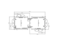 Specification drawing for 32ft office accommodation unit