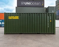 20ft new (one trip) shipping container in green RAL 6007