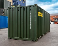 20ft new (one trip) shipping container in green RAL 6007