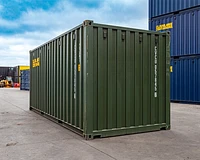 20ft new (one trip) shipping container in green RAL 6007