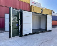 20ft Side Opening High Cube Green Doors Open