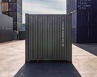40ft new (one trip) standard shipping container in green RAL 6007