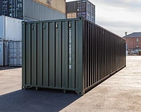 40ft new (one trip) standard shipping container in green RAL 6007