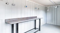 Container welding workshop interior