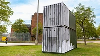 Containers that have been modified for art event