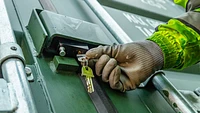 Container being locked securely 