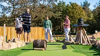 Family Playing Mini Golf