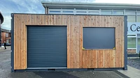 Durham Sixth Form Centre Shipping Container Cafe Roller Shutter Doors