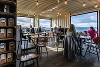 inside of cafe people eating etc