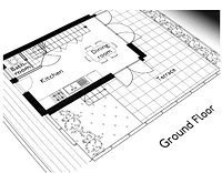 Floorplans to apply for planning permission for shipping container home.