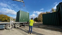 Container delivery on HIAB vehicle 