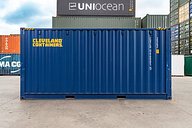 20ft High Cube Shipping Container (Blue) side