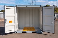 8ft Chemical Store (Grey) doors open