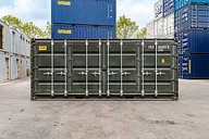 20ft High Cube Opening Shipping Container (Green) side doors