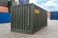 20ft High Cube Opening Shipping Container (Green) rear
