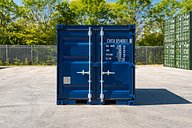 8ft Blue Shipping Container Front