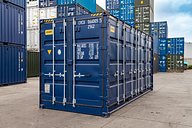 20ft High Cube Side Opening Shipping Container (Blue)