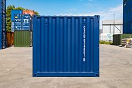 8ft Blue Shipping Container Side