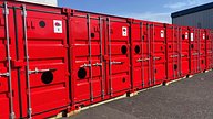 Red spotted containers at Ladybird Self Storage